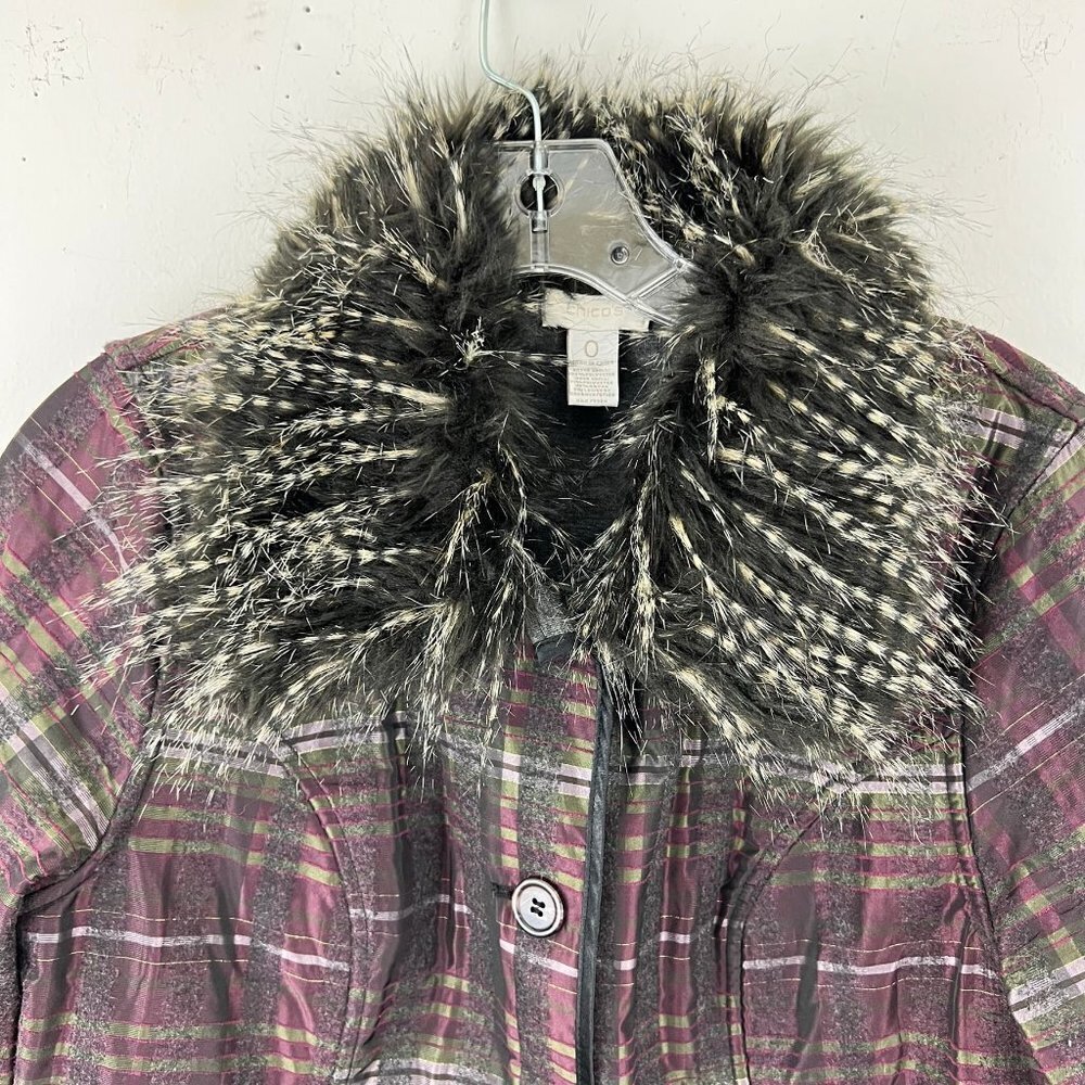 Chicos Sz 0 (S) Reversible Solid Gray Burgundy Pl… - image 4